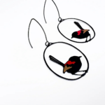 Red Back Wren Earrings - Image 3