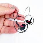 Red Back Wren Earrings - Image 2