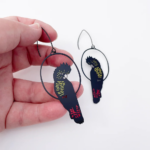 Red-Tailed Black Cockatoo Earrings - Image 2