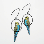 Yellow & Blue Budgie Earrings
