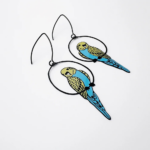Yellow & Blue Budgie Earrings - Image 3