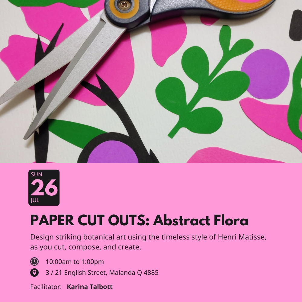 Workshop – Paper Cut Outs – Abstract Flora (Tile) PAPER CUT OUTS: Abstract Flora - Image 1